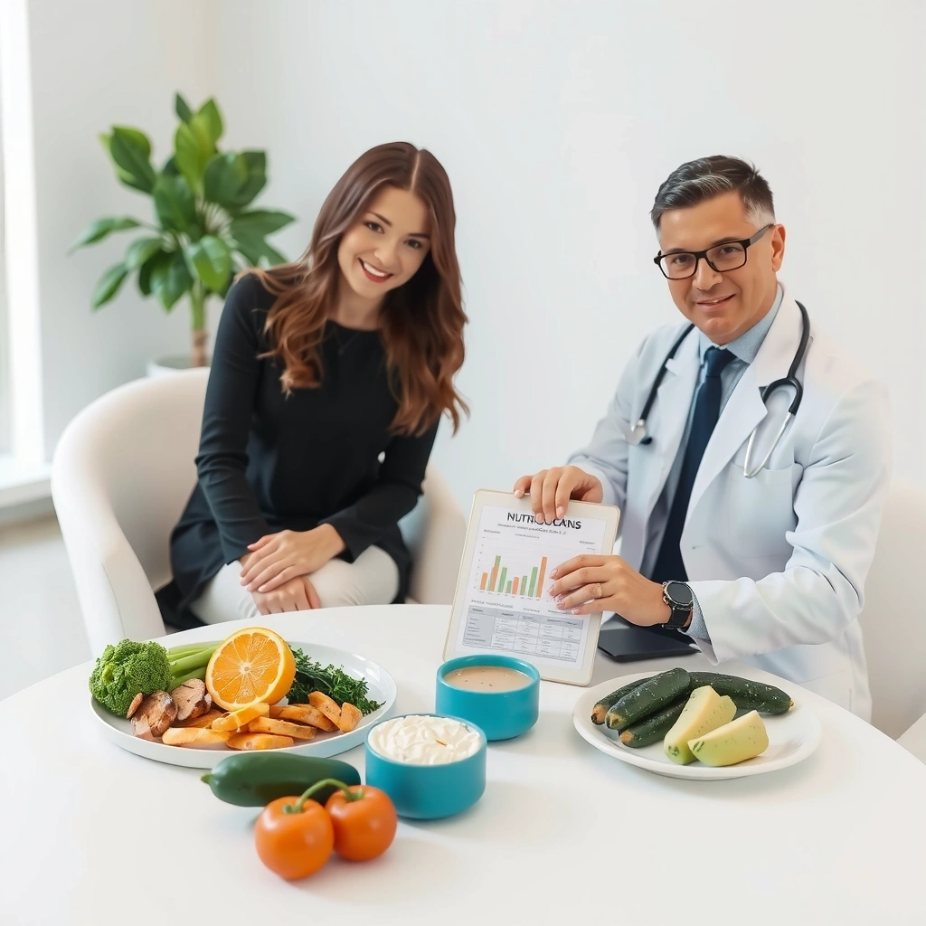 Professional nutritionist consulting with client